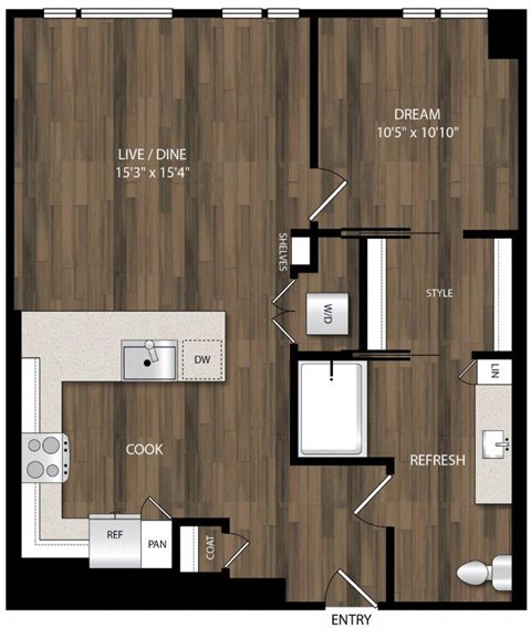 Portland Astoria Apartments in Portland, Oregon A17 Floor Plan